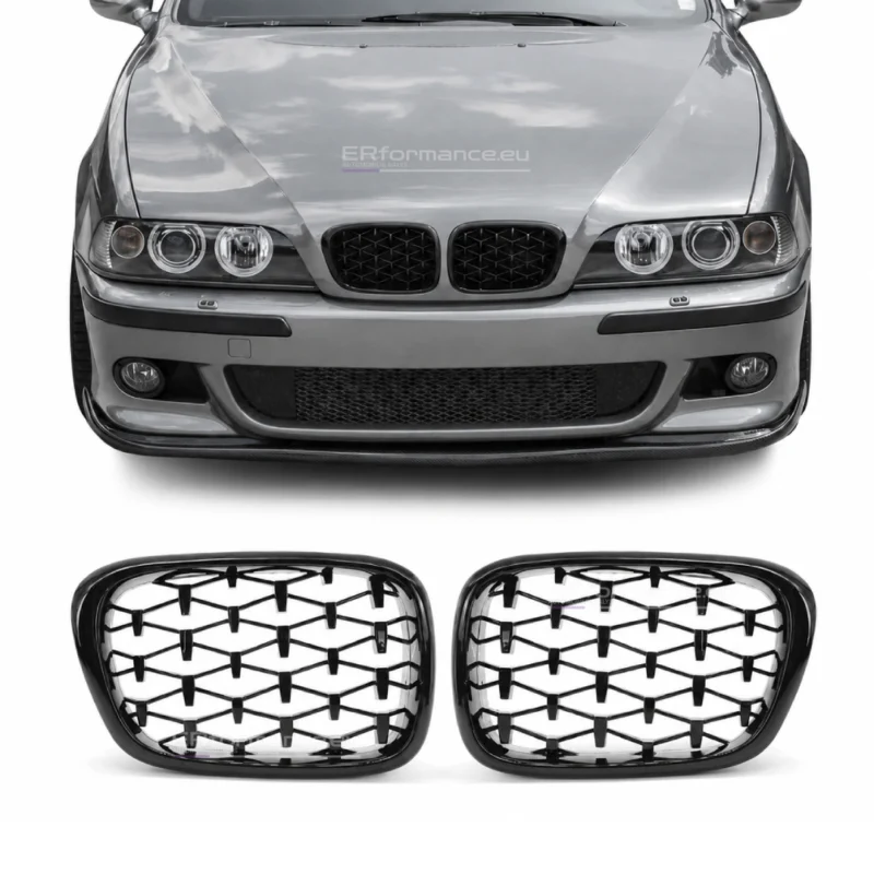 bmw e39 diamond grotelės blizgios juodos lci prelci pagrindinė