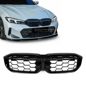 bmw g20 g21 lci m340 stiliaus grotelės blizgios juodos pagrindinė