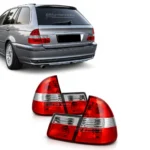 bmw e46 galiniai žibintai touring skaidrus lci prelci pagrindinė