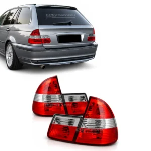 bmw e46 galiniai žibintai touring skaidrus lci prelci pagrindinė