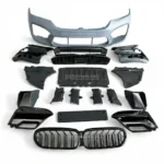 bmw g30 g31 lci m5 look priekinis bamperis gruntuotas iš arti