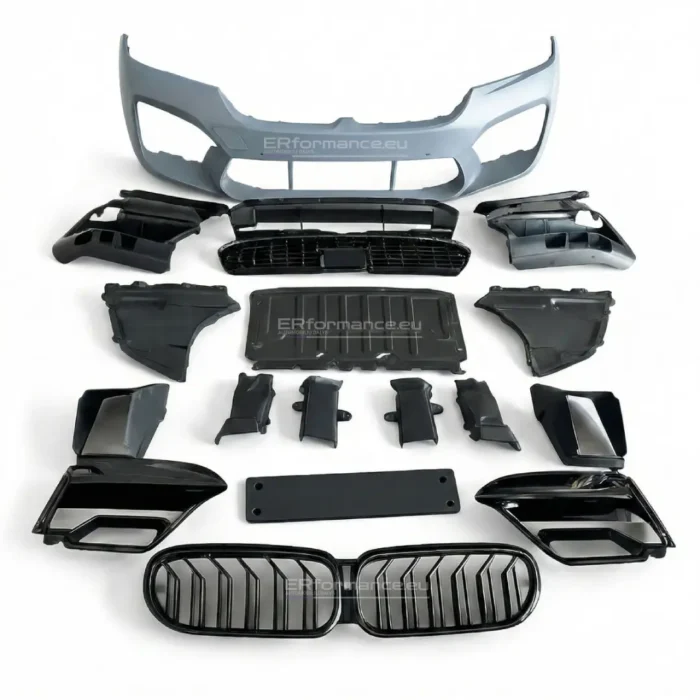 bmw g30 g31 lci m5 look priekinis bamperis gruntuotas iš arti